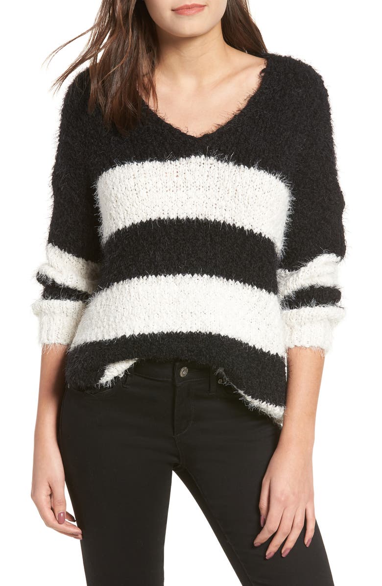 Dreamers by Debut Eyelash Chenille Stripe Sweater, Main, color,
