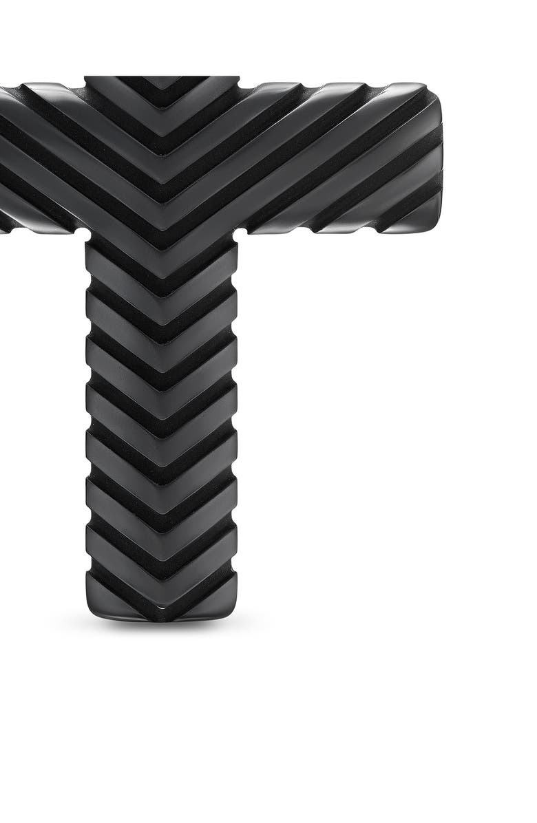 David Yurman Men's Chevron Cross Pendant in Black Titanium, 36mm, Alternate, color, Black