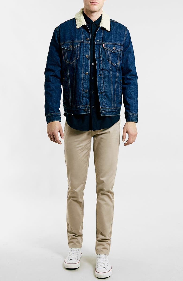 Topman Skinny Fit Stone Chinos, Alternate, color, 