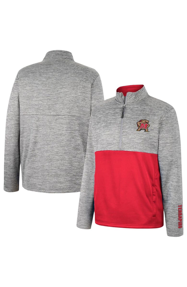 COLOSSEUM Men's Colosseum Gray Maryland Terrapins John Half-Zip Jacket, Main, color, 