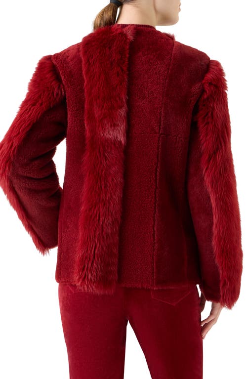 Akris Punto Genuine Shearling Jacket In Red