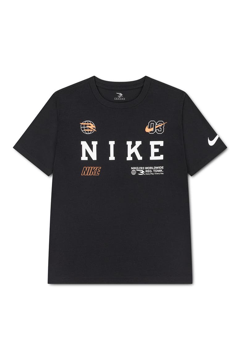 Kids' Logo Graphic T-Shirt, Main, color, BLACK