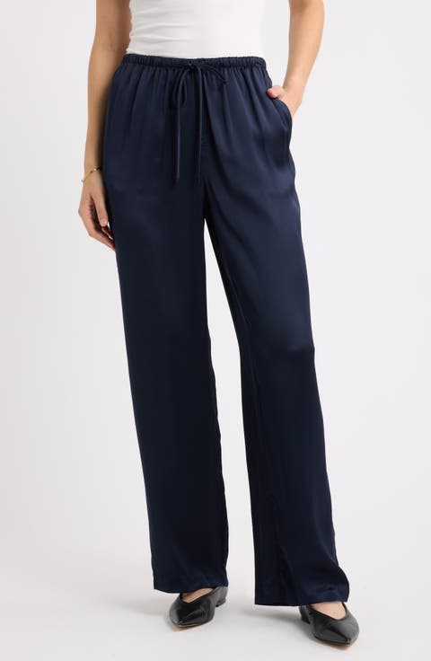 Wide Leg Satin Pants