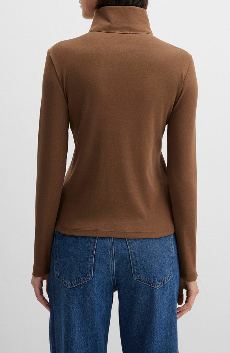 Mavi Jeans Turtleneck Long Sleeve Cotton Jersey Top, Alternate, color, 