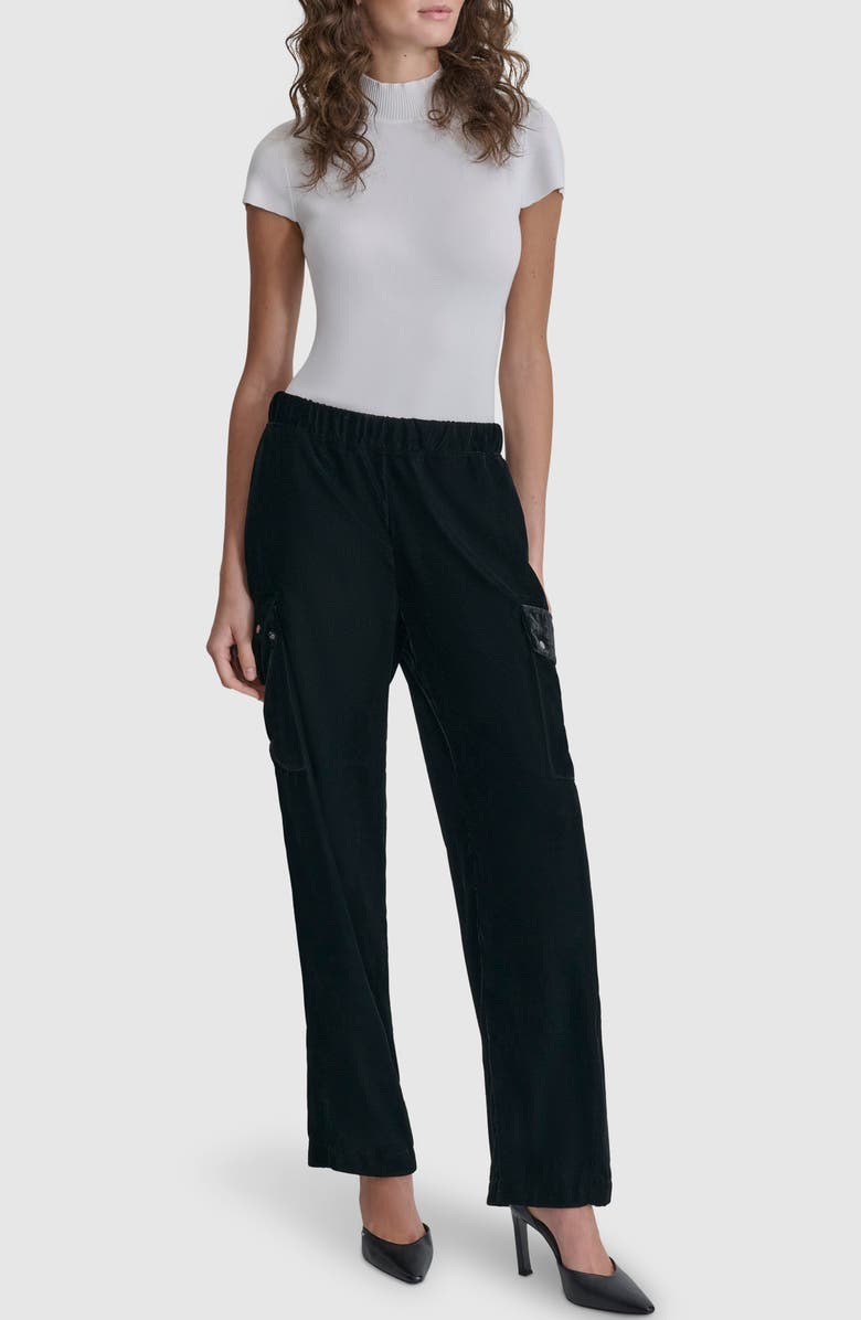 DKNY Velvet Cargo Pants, Alternate, color, 