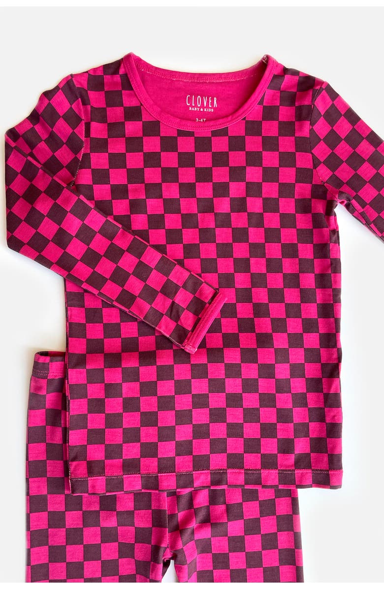 Clover Baby & Kids Long Sleeve Pajama Set - Clover x Bohemian Mama, Alternate, color, Holiday Checkered Red