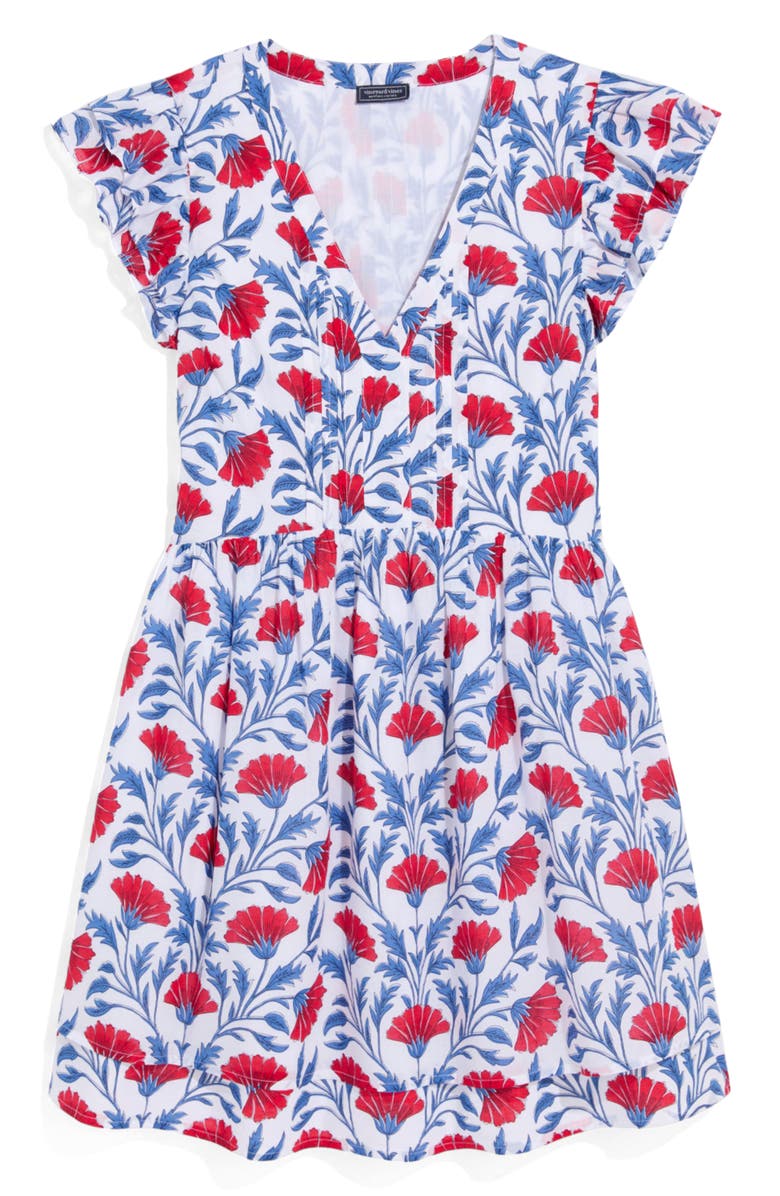 vineyard vines Nora Floral Pintuck Detail Cotton Voile Minidress, Alternate, color, Harper Floral