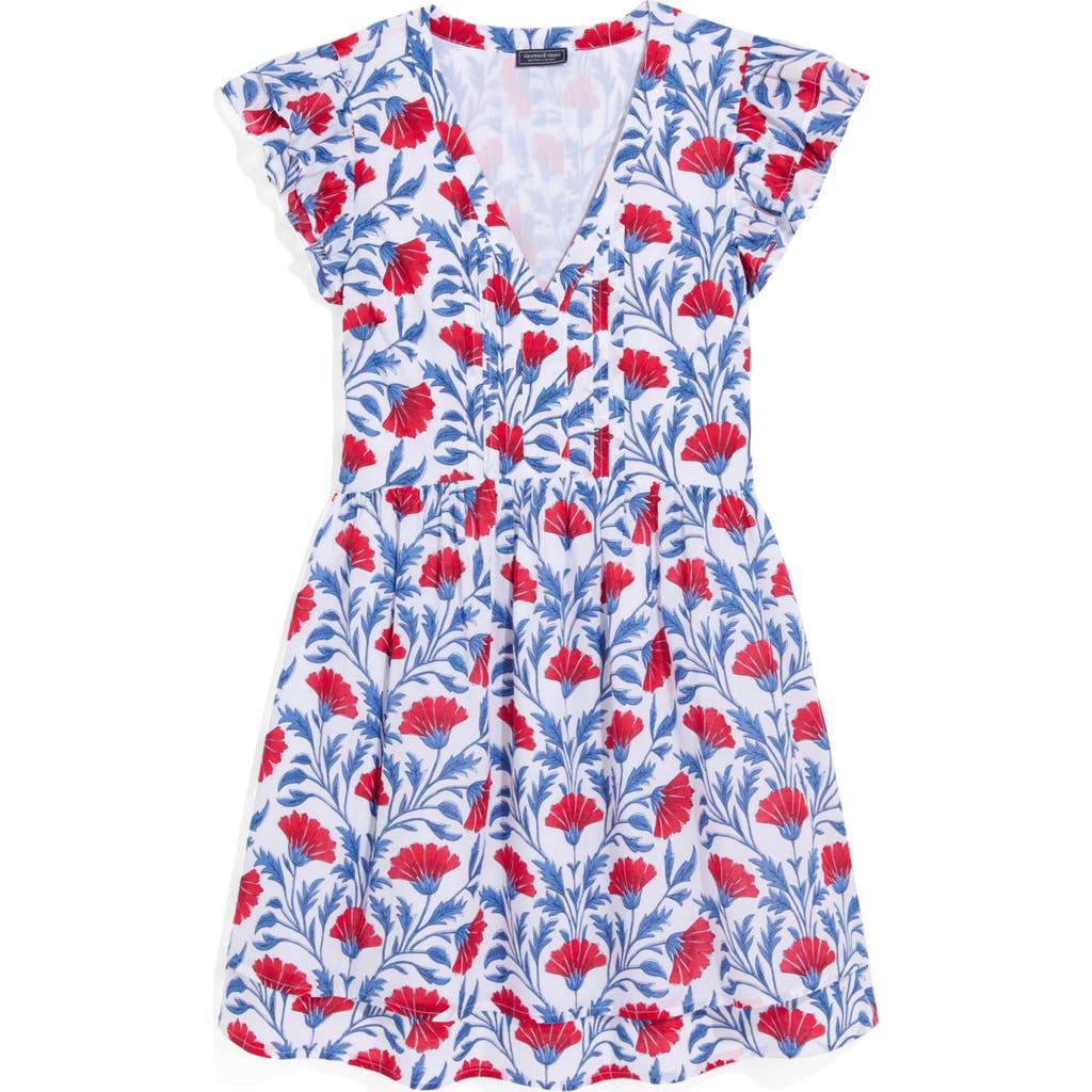 Vineyard Vines Nora Floral Pintuck Detail Cotton Voile Minidress