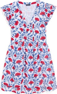 vineyard vines Nora Floral Pintuck Detail Cotton Voile Minidress