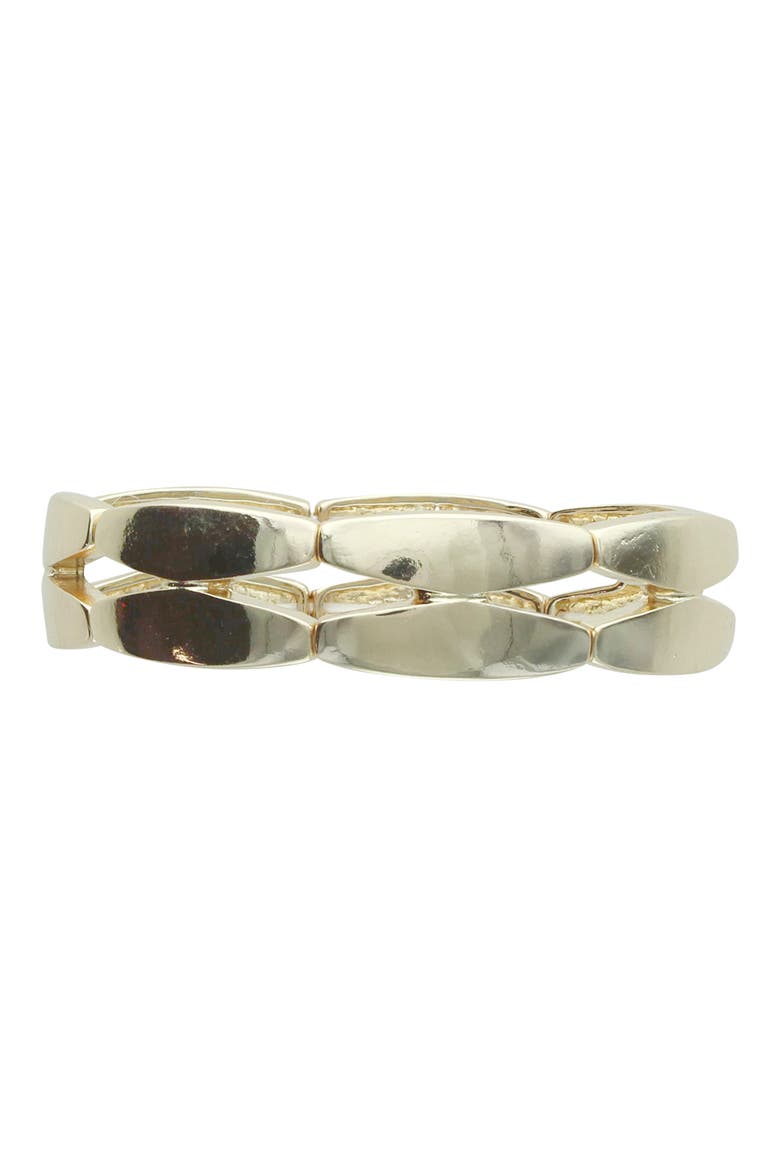 Geometric Link Stretch Bracelet, Alternate, color, GOLD