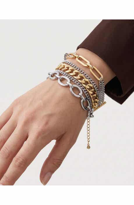 Mixed Chain Multi Strand Bracelet
