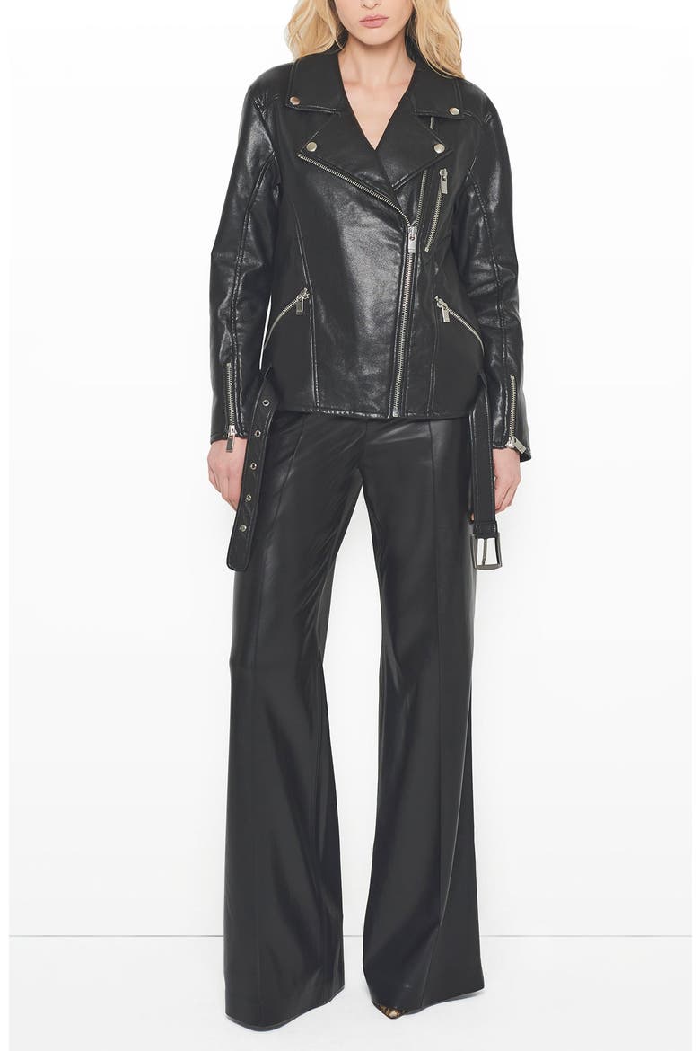 Brando Recycled Leather Boyfriend Jacket, Alternate, color, Black