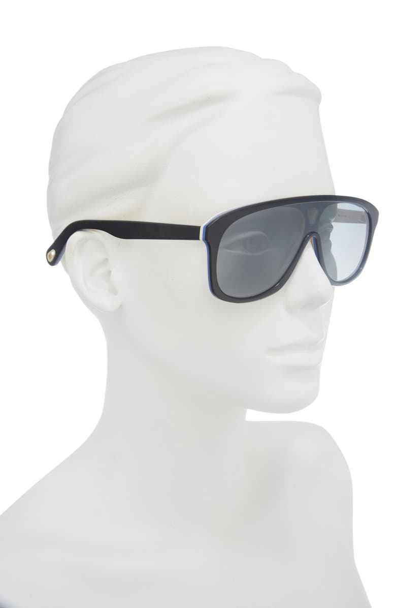 Chloé 99mm Fashion Shield Sunglasses, Alternate, color, Black Black Silver