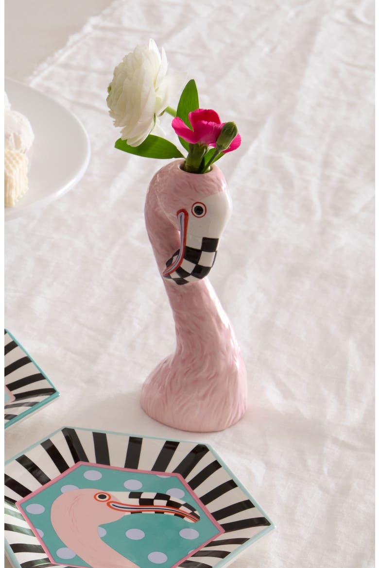 Patience Brewster Flamingo Bud Vase, Alternate, color, PINK