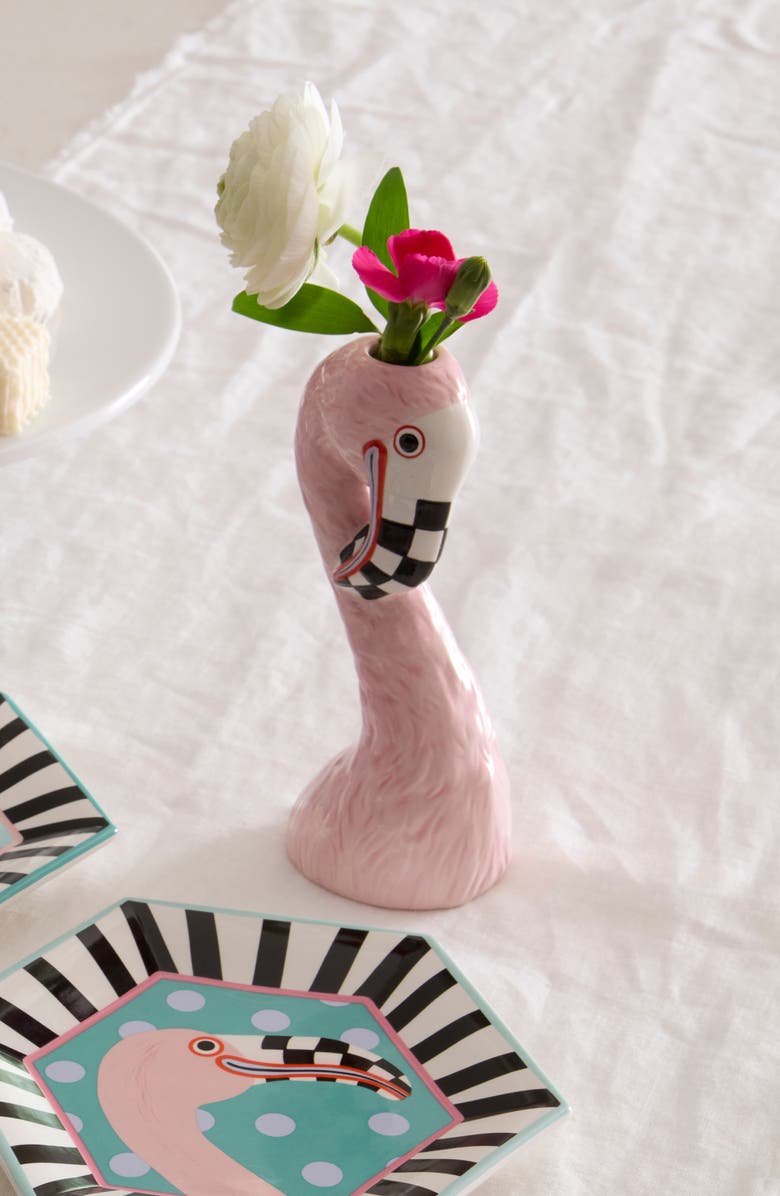 MACKENZIE CHILDS Patience Brewster Flamingo Bud Vase, Alternate, color, Pink