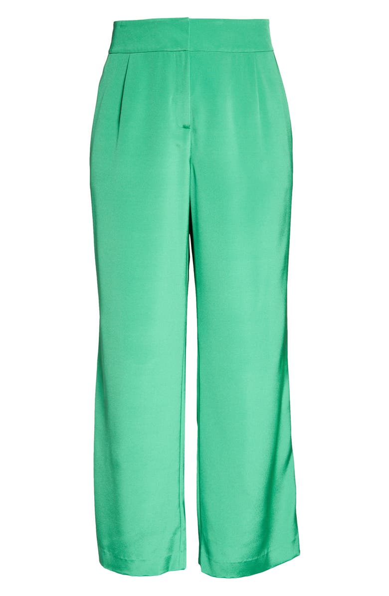 Lafayette 148 New York Dalton Stretch Silk Wide Leg Pants, Alternate, color, Garden Green