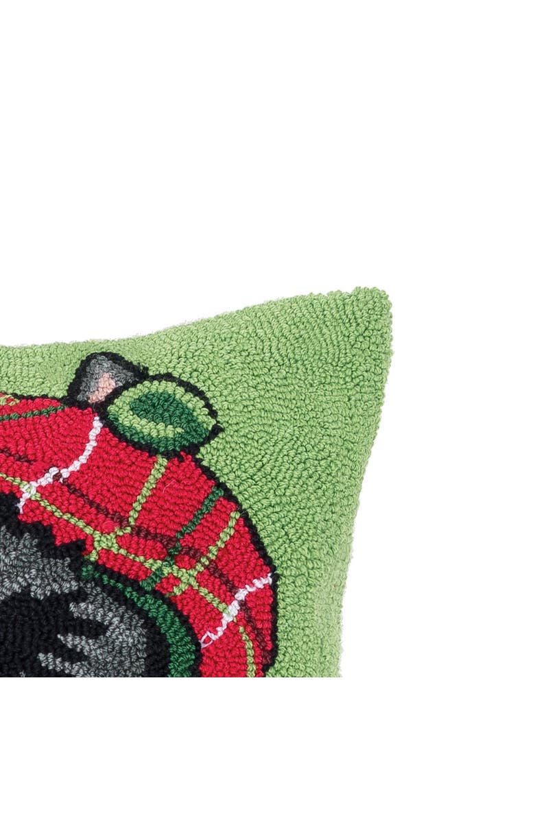 C&F Home Scottish Terrier Dog w/ Plaid Scarf Christmas Hooked Accent Throw Pillow 18" x 18", Alternate, color, Green