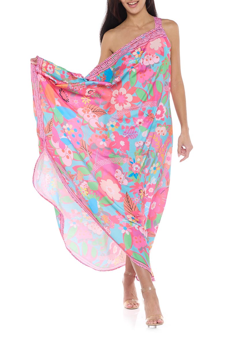 Asymmetrical One-Shoulder Neck Cover-Up, Main, color, PINK