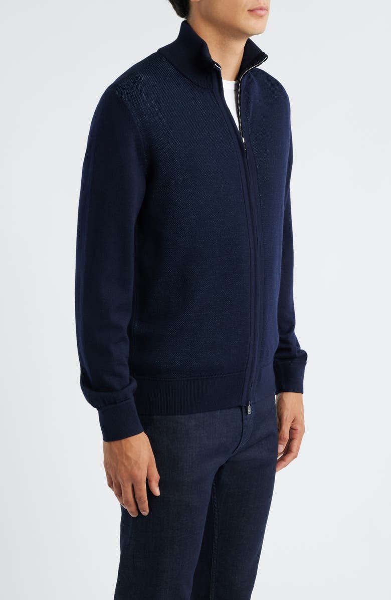 BOSS Illarione Mixed Media Jacket, Alternate, color, Dark Blue