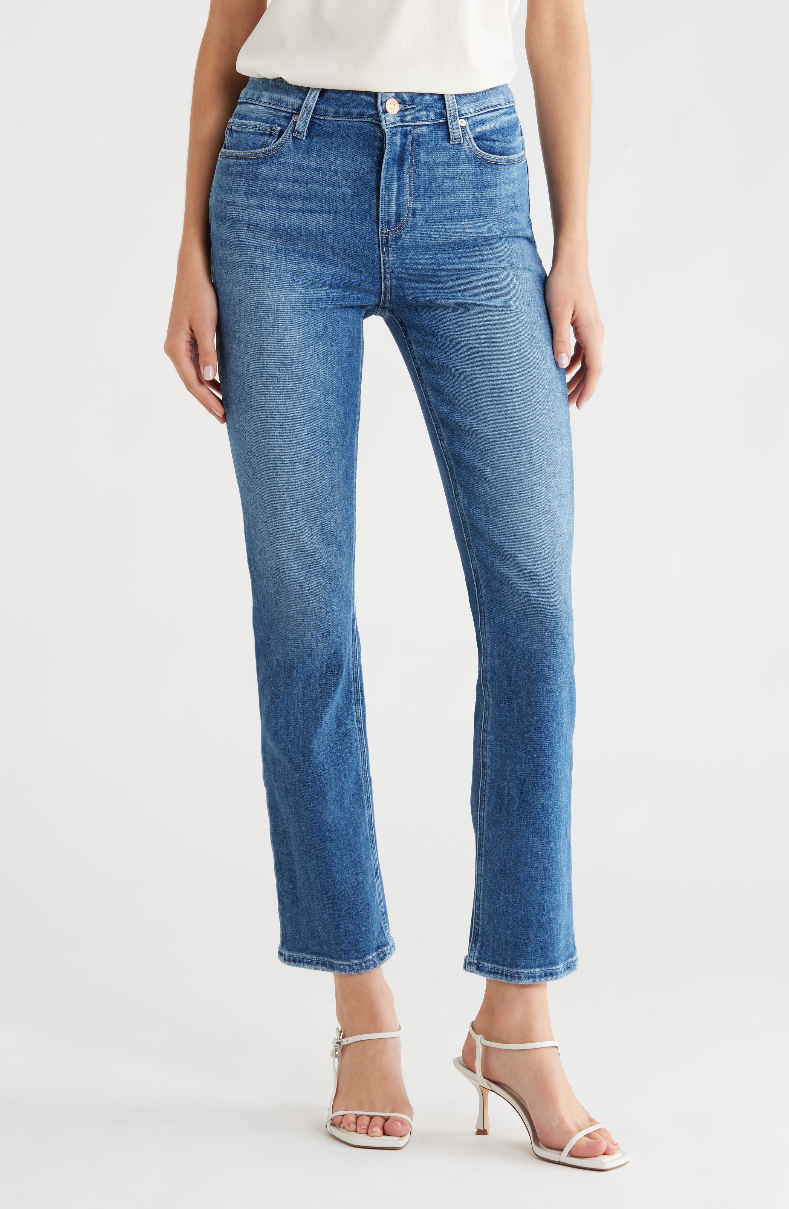 PAIGE Cindy High Waist Ankle Straight Leg Jeans