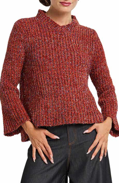 Vickie Metallic Mock Neck Sweater