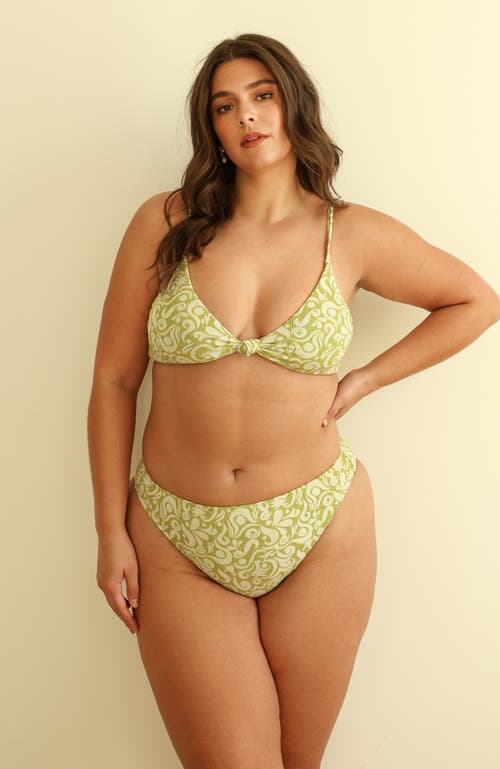 Dippin Daisys Zen Knotted Triangle Bikini Top In Twin Fin Matcha