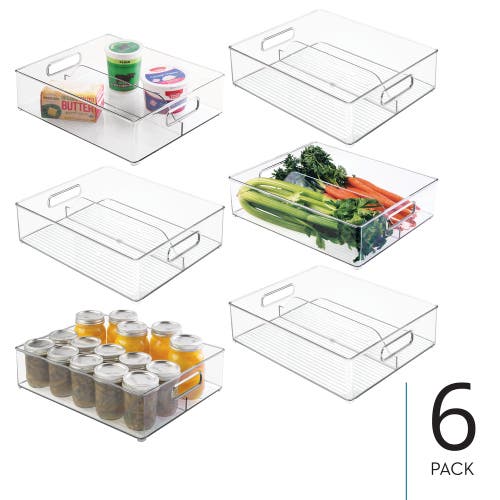 Linus Divided Pantry Bin With Handles For Pantry, Refrigerator, Or Freezer