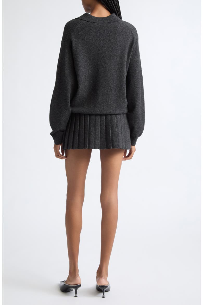 Wool Blend Long Sleeve Polo Dress, Alternate, color, GRAPHITE