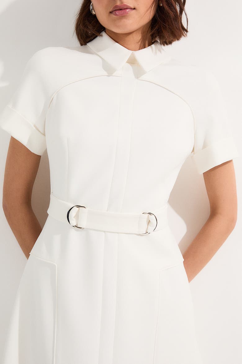 Full Skirted Midi Dress, Alternate, color, Ivory