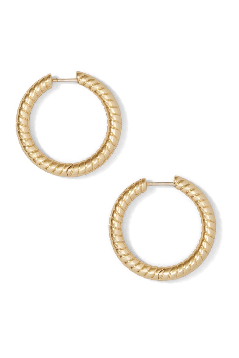 Madison Avenue Huggie Hoop Earrings, Alternate, color, YELLOW GOLD