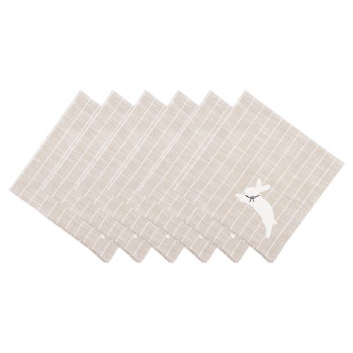 C & F Home C&f Home White Bunny Hop Stripe Napkin Set Of 6 In Neutral