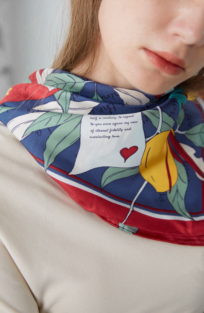 Lost Pattern El Amor Silk Bandana, Alternate, color, 