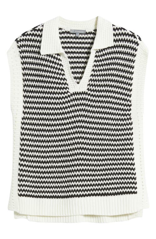 Wit & Wisdom Stripe Sleeveless Johnny Collar Sweater