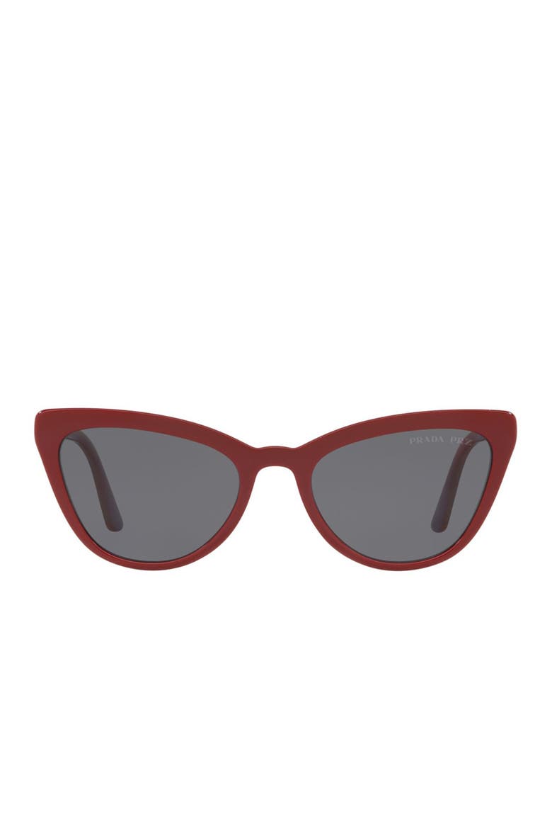 56mm Polarized Cat Eye Sunglasses, Alternate, color, RED/ POLAR GREY