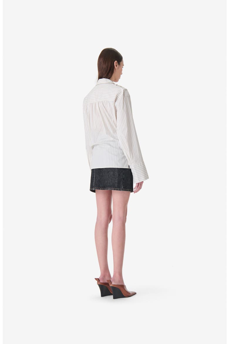 Lace Poplin Shirt, Alternate, color, Vanilla Stripes