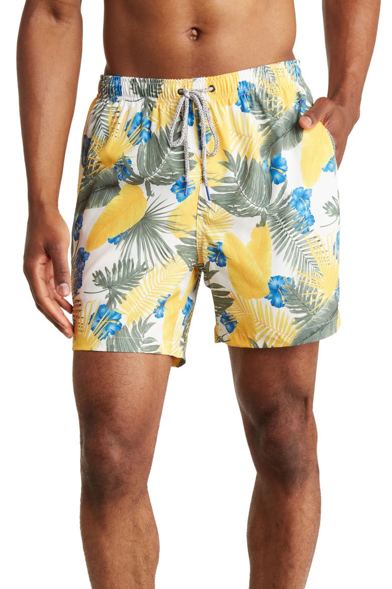 Hot Tropics Swim Trunks, Main, color, LEMON