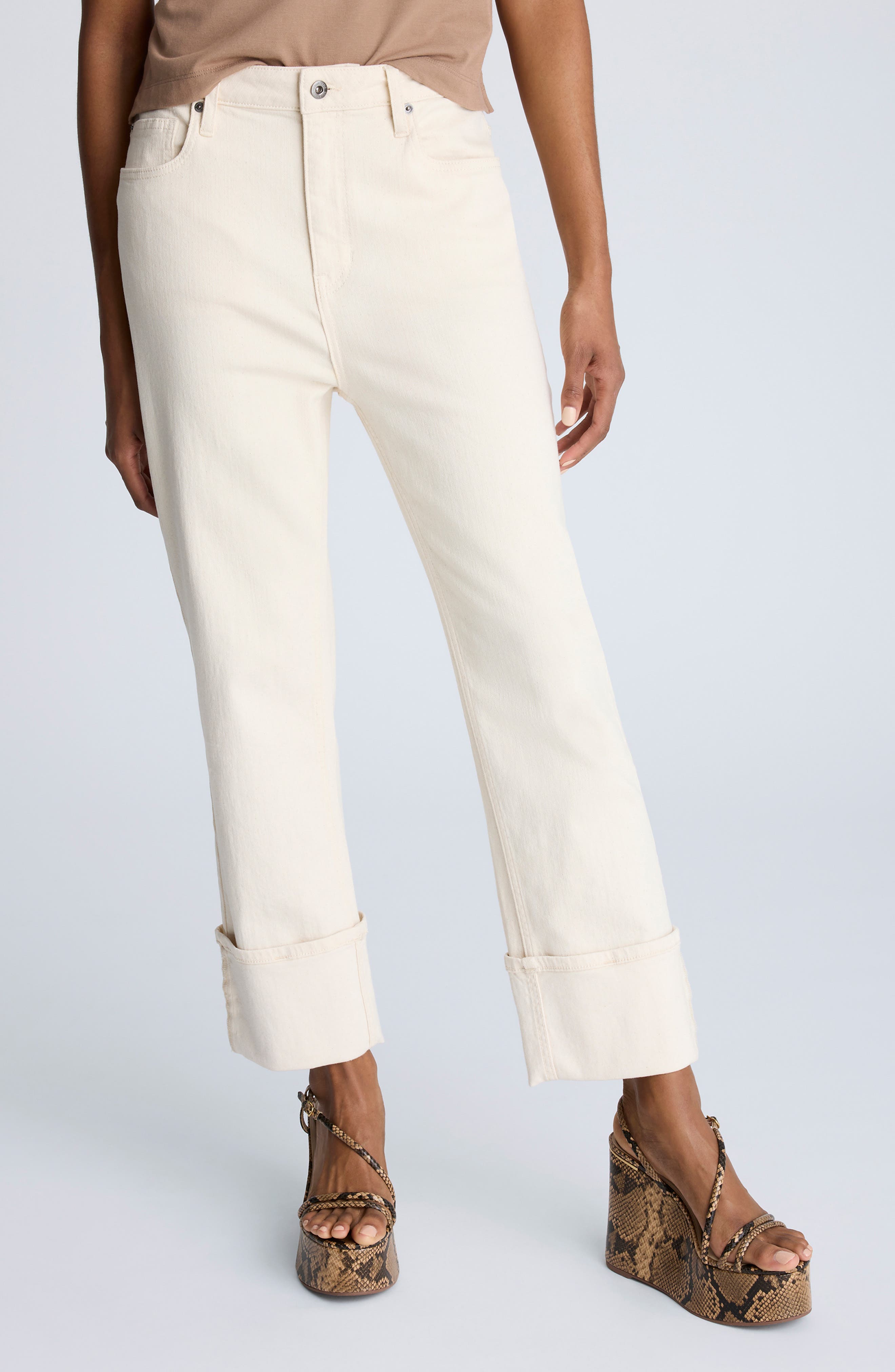 Kenneth Cole Straight Leg Wide Cuff Jeans