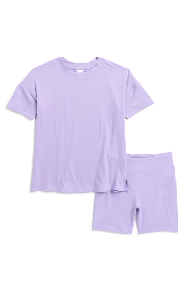 90 DEGREE BY REFLEX Kids' Short Sleeve Tee & Shorts Set, Main, color,