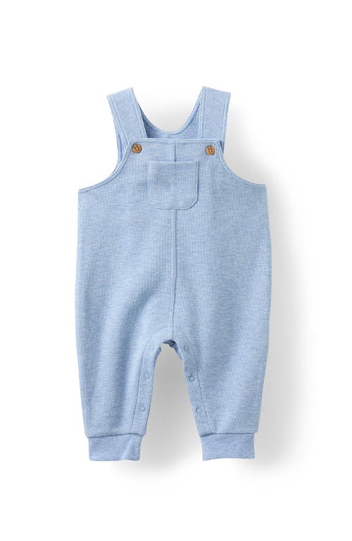 Cotton On Kids Organic Waffle Dungaree In Dusty Blue Marle