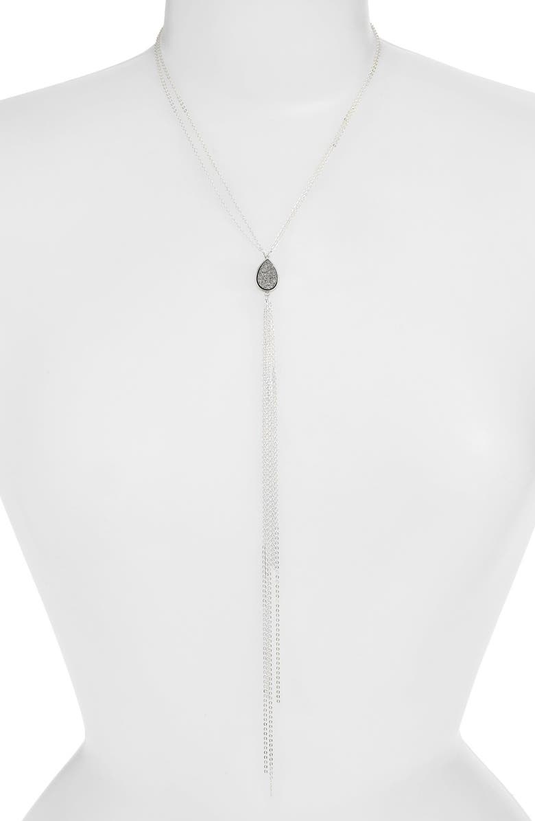 sonyarenee 'Bailey' Drusy Tassel Y-Necklace, Main, color,