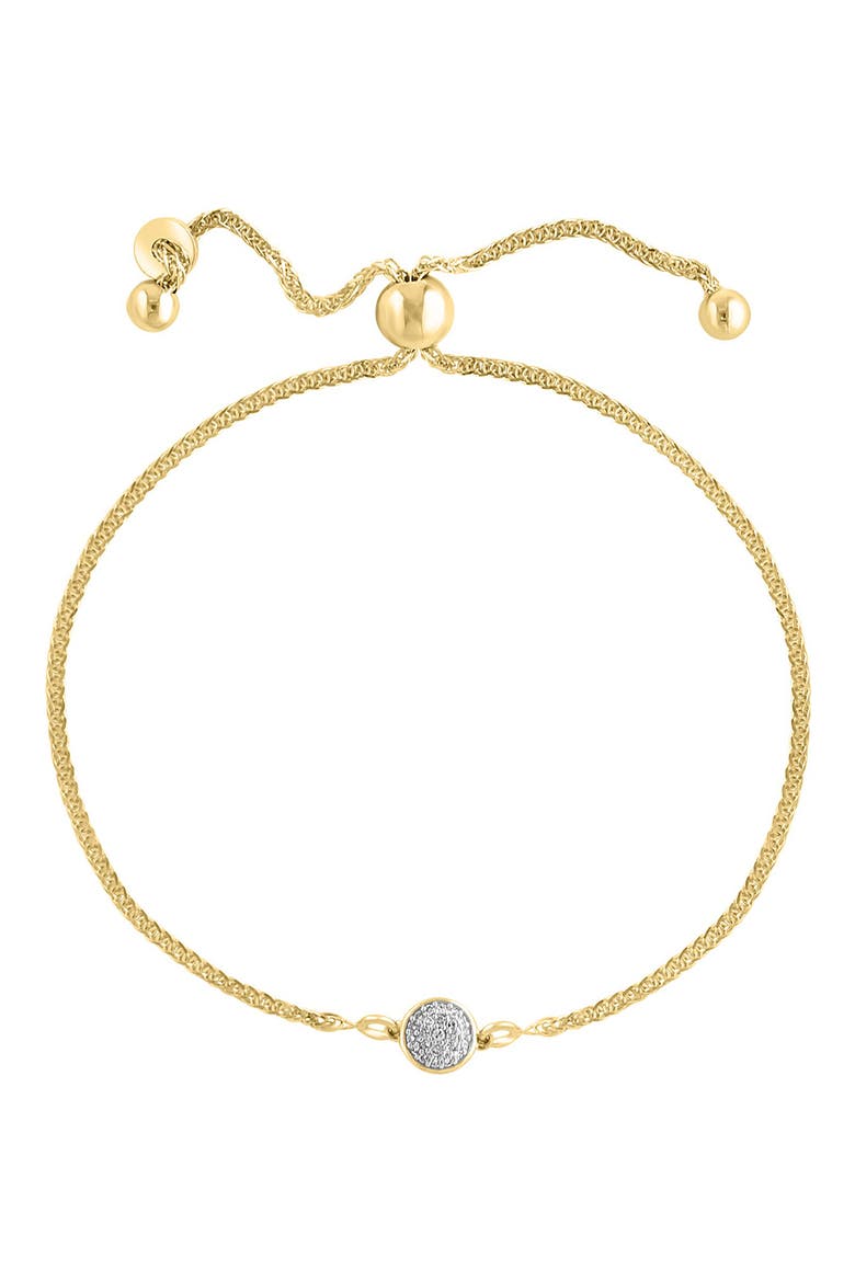 14K Gold Plated Sterling Silver Diamond Bracelet - 0.08ct., Main, color, YELLOW GOLD