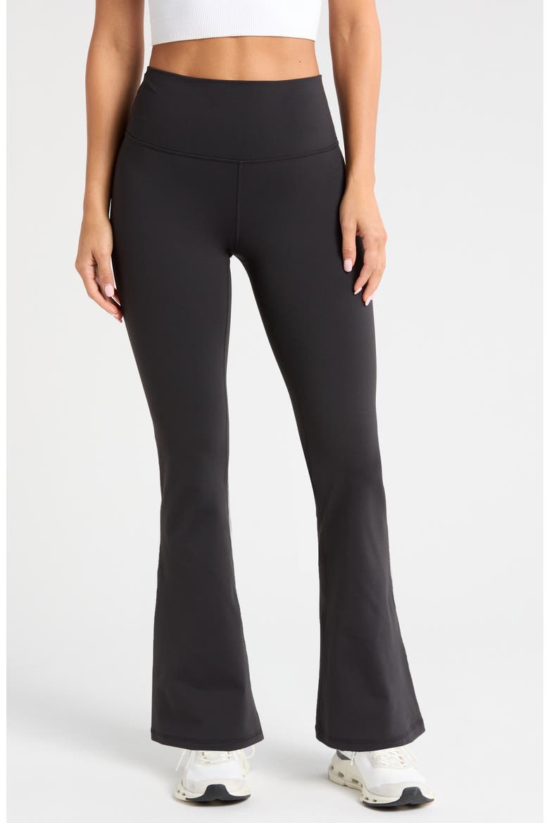 Flex High Waist Flare Leg Pants, Main, color, BLACK