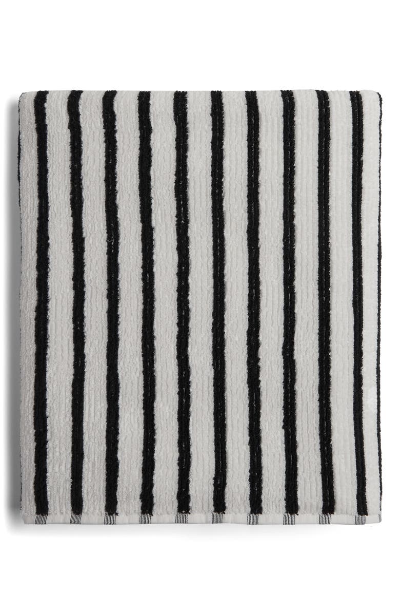 Parachute Resort Stripe Organic Cotton Towel, Main, color, Plaster With Soft Black