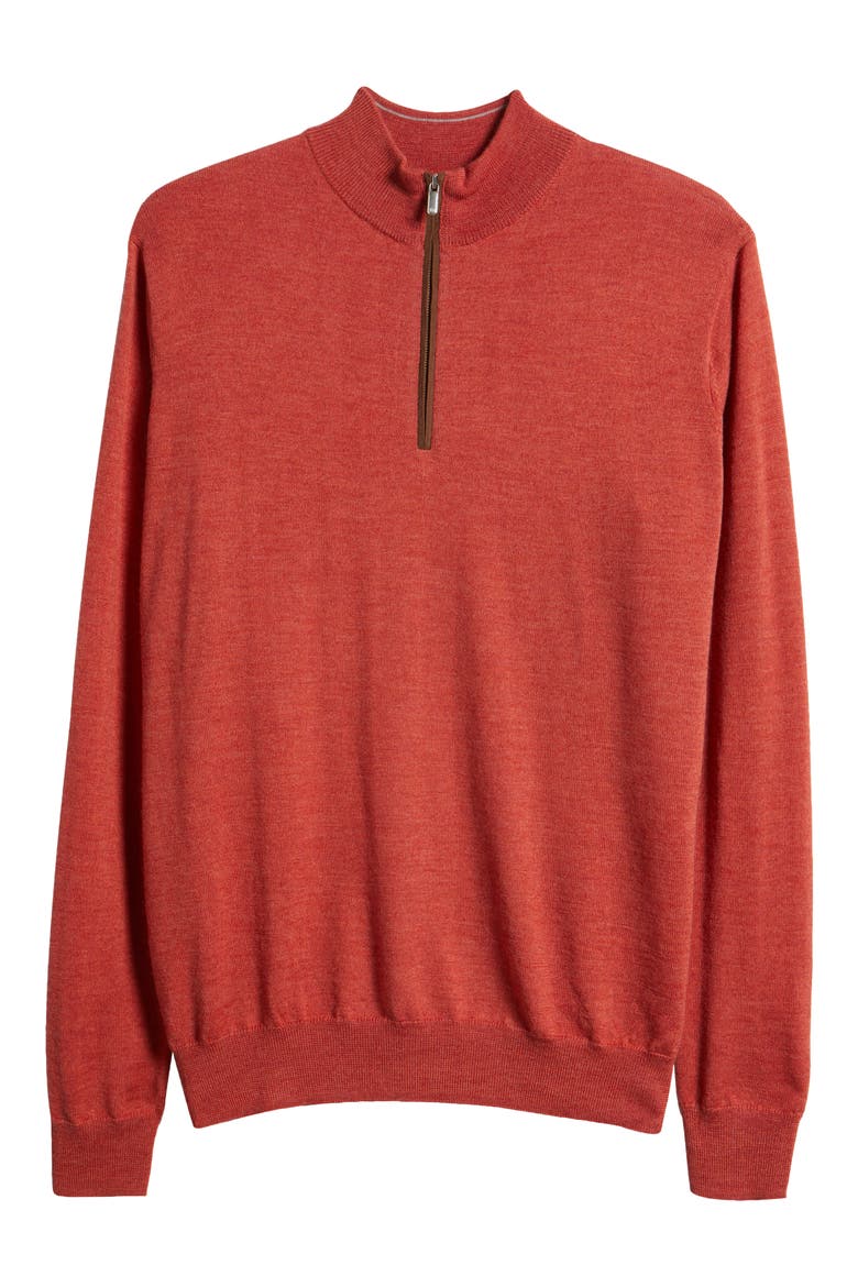 Autumn Crest Wool Blend Quarter Zip Sweater, Alternate, color, BURNT ORANGE