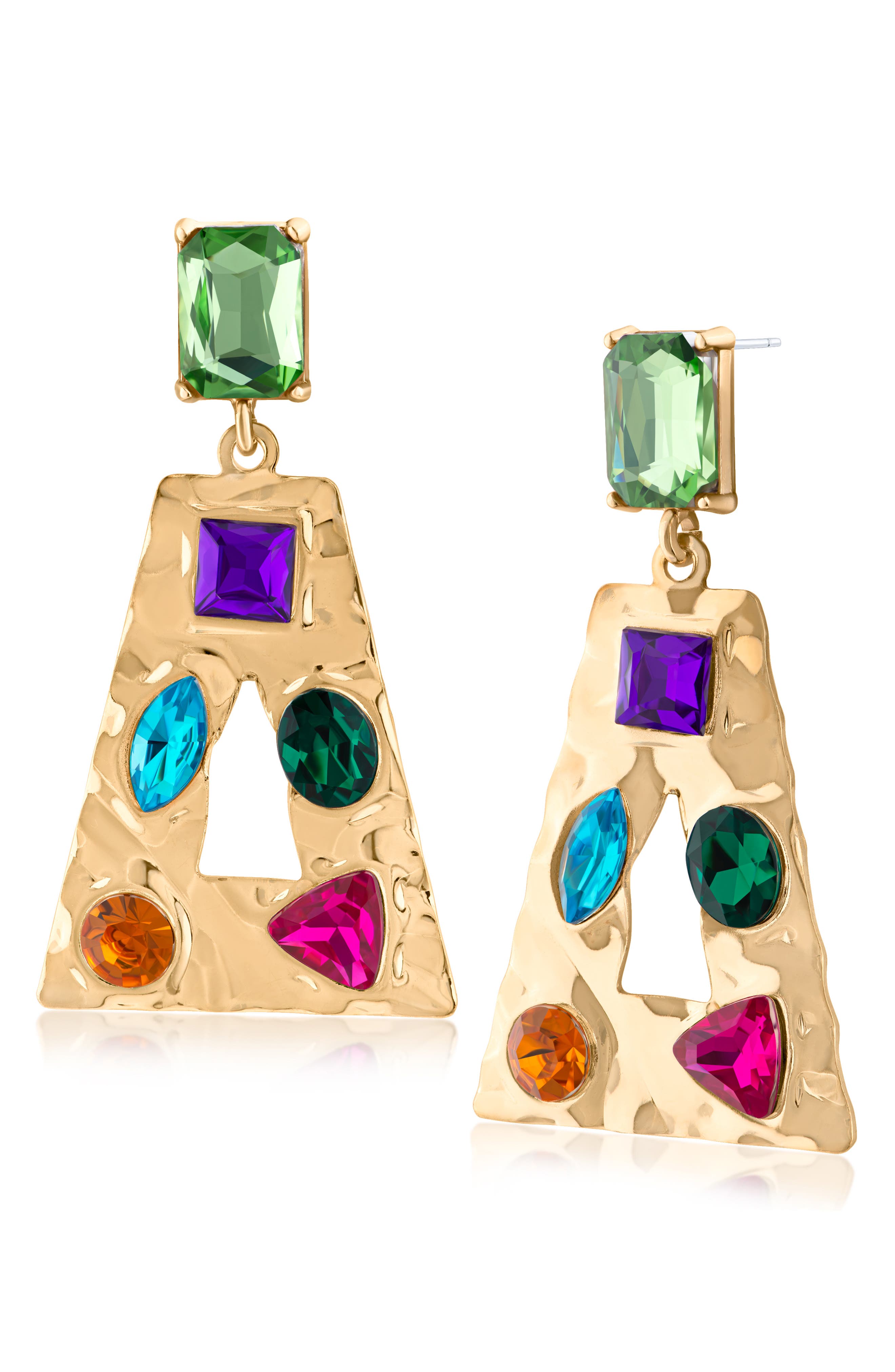 JARDIN Geometric Crystal Drop Earrings