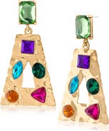 JARDIN Geometric Crystal Drop Earrings