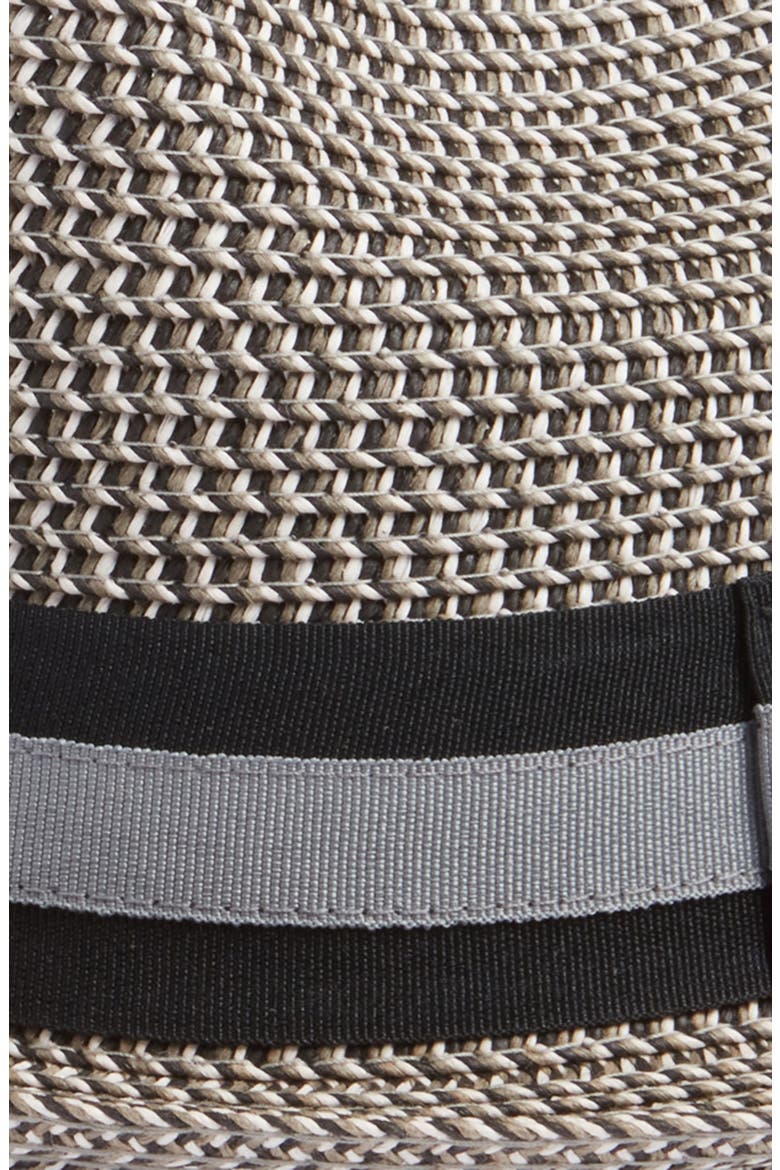 Classic Stripe Ribbon Fedora, Alternate, color, BLACK COMBO
