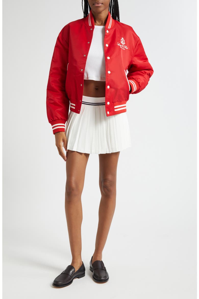 Abigail Logo Detail Miniskirt, Alternate, color, WHITE