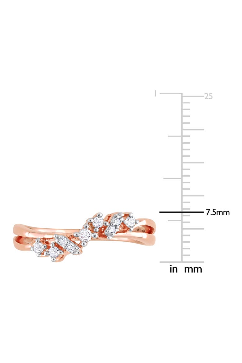 Wavy Diamond Ring - 0.17ct., Alternate, color, ROSE GOLD