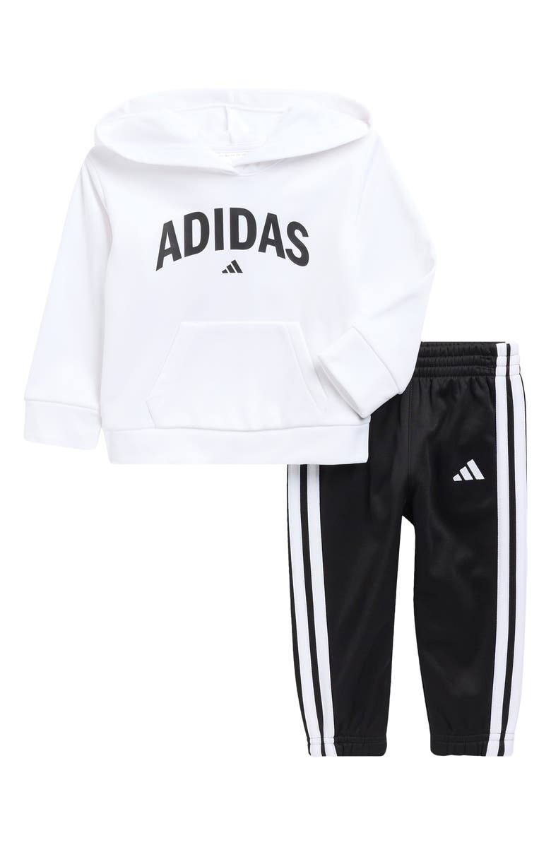 adidas Fleece Hoodie & Joggers Set, Main, color, White